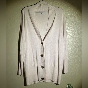 Chelsea28 Cream Button-Front Cardigan